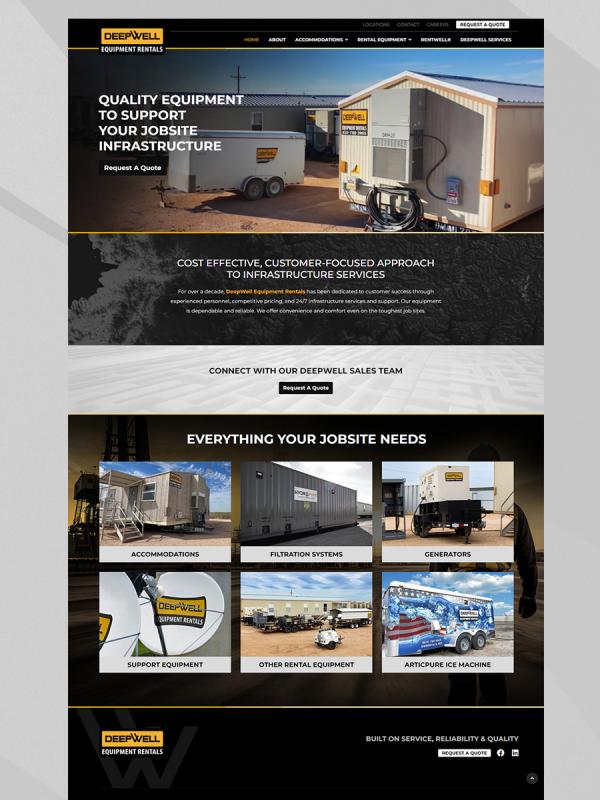 Deepwell Equipment Rentals Website 600x800