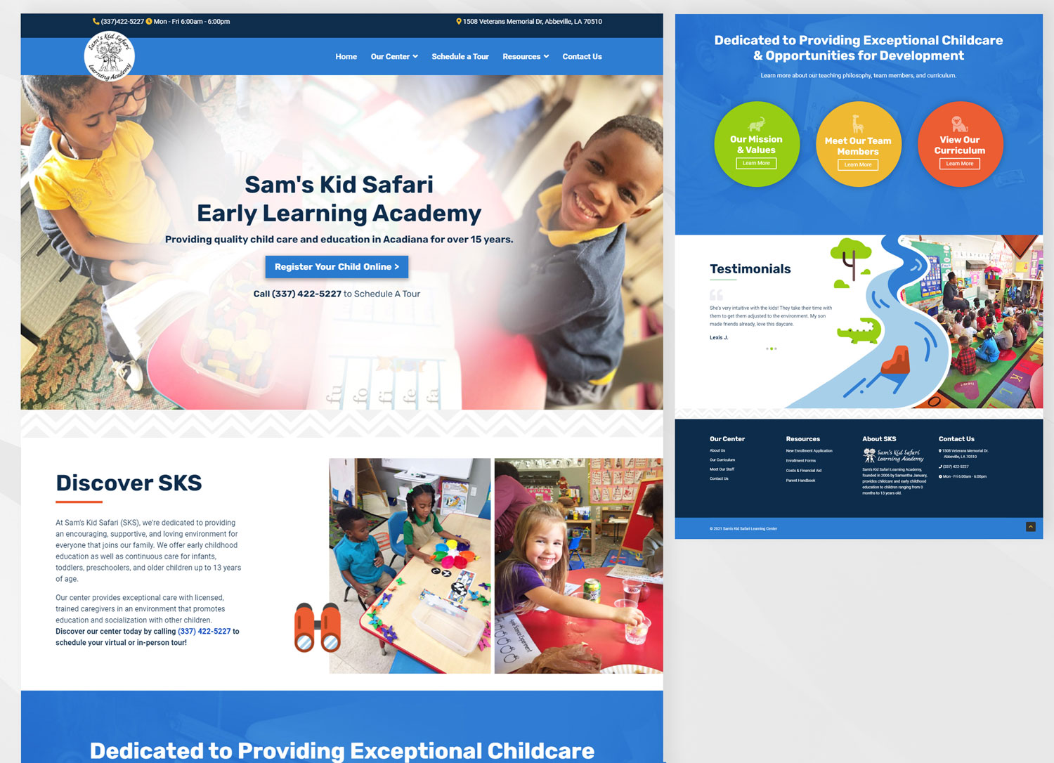 Website Design Sams Kid Safari